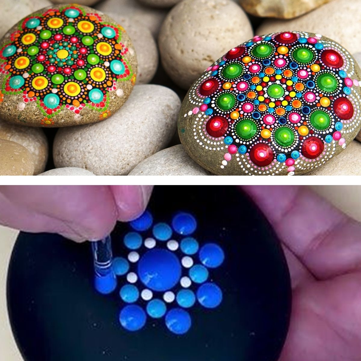 3 galets plein de couleurs pour décorer sa table - dot painting — journée créative Nivelles — L'Atelier en Ville