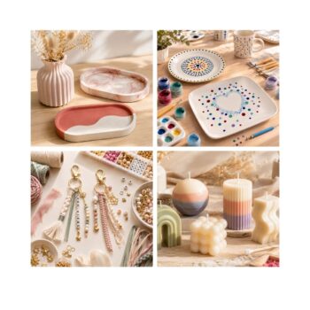 Journée créative Objets Déco Nivelles — jesmonite porcelaine porte-clé bougie — L'Atelier en Ville