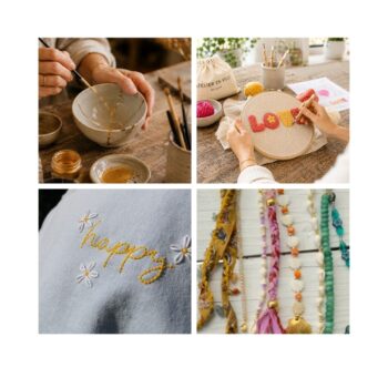 Journée créative Textures et Matières Nivelles — kintsugi punch needle broderie porte-clé — L'Atelier en Ville