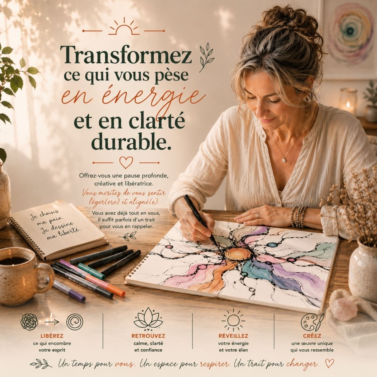Atelier anti-stress et développement personnel avec art neurographique à Nivelles Brabant wallon et Hainaut