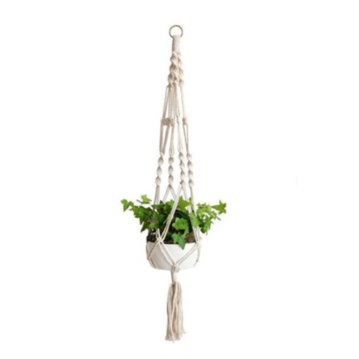 Suspension plante macramé touche AEV — journée créative Nature et Végétal Nivelles — L'Atelier en Ville