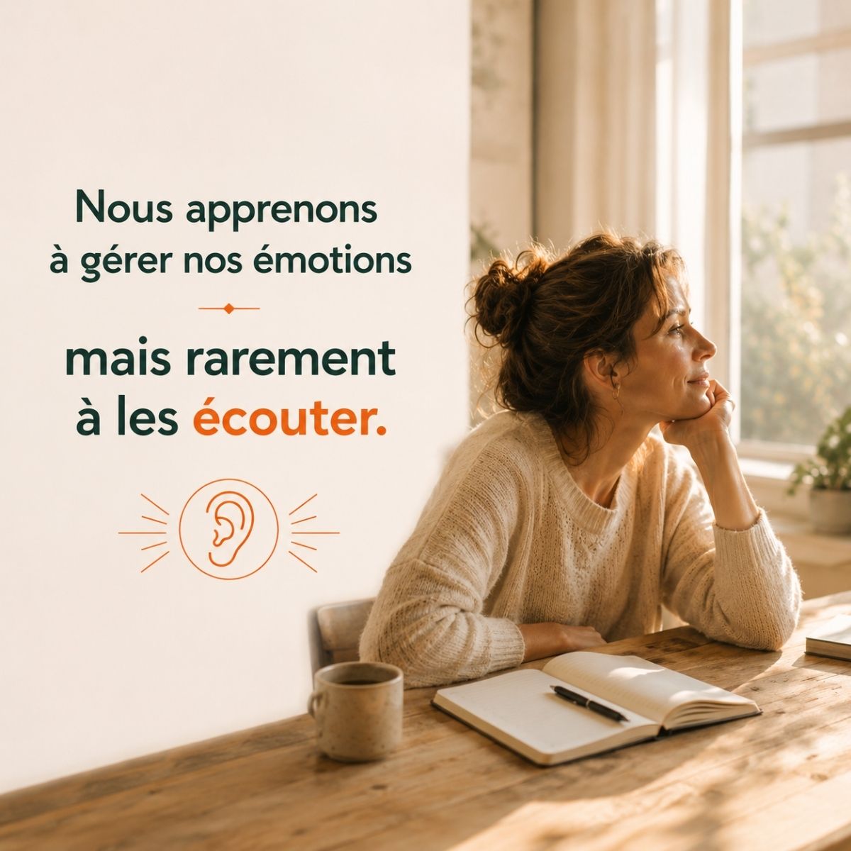 Atelier de développement personnel à Nivelles pour apprendre à écouter, comprendre et accueillir ses émotions plutôt que simplement les gérer.